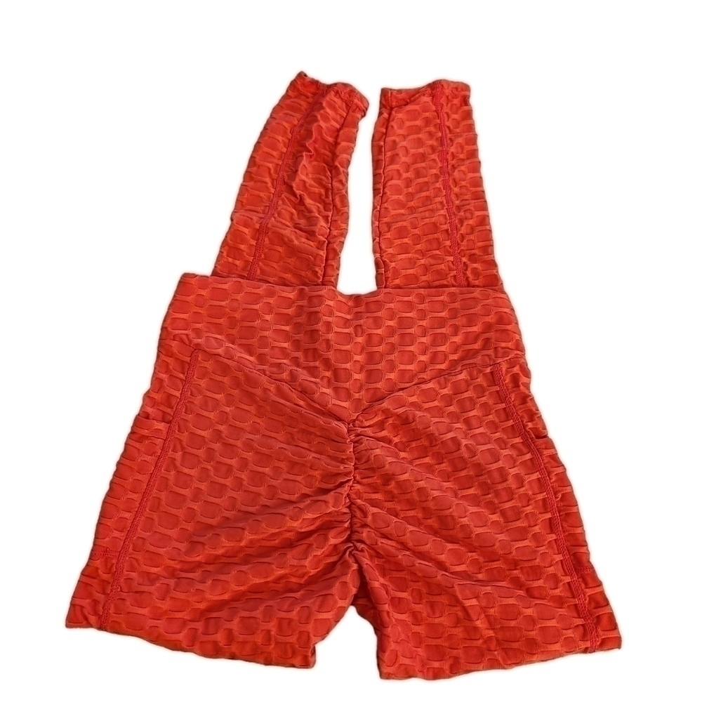 Tik Tok Cinched Butt Orange Geo Leggings with Pockets Medium